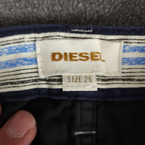 DIESEL Navy Blue Wide Leg Sailor Pants Contrast Stitch Size 26 - Picture 8 of 10